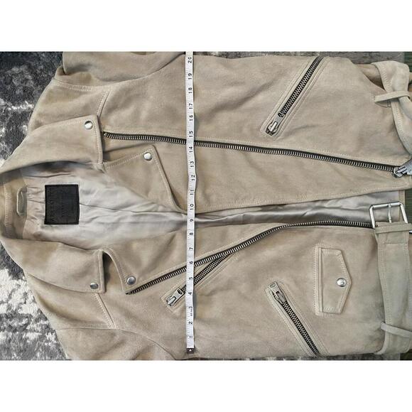 All Saints tan suede leather jacket XS - Picture 7 of 8